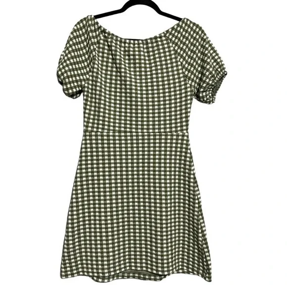 Madewell Jacquard Puff-Sleeve Mini Dress Gingham Check - Picture 5 of 12